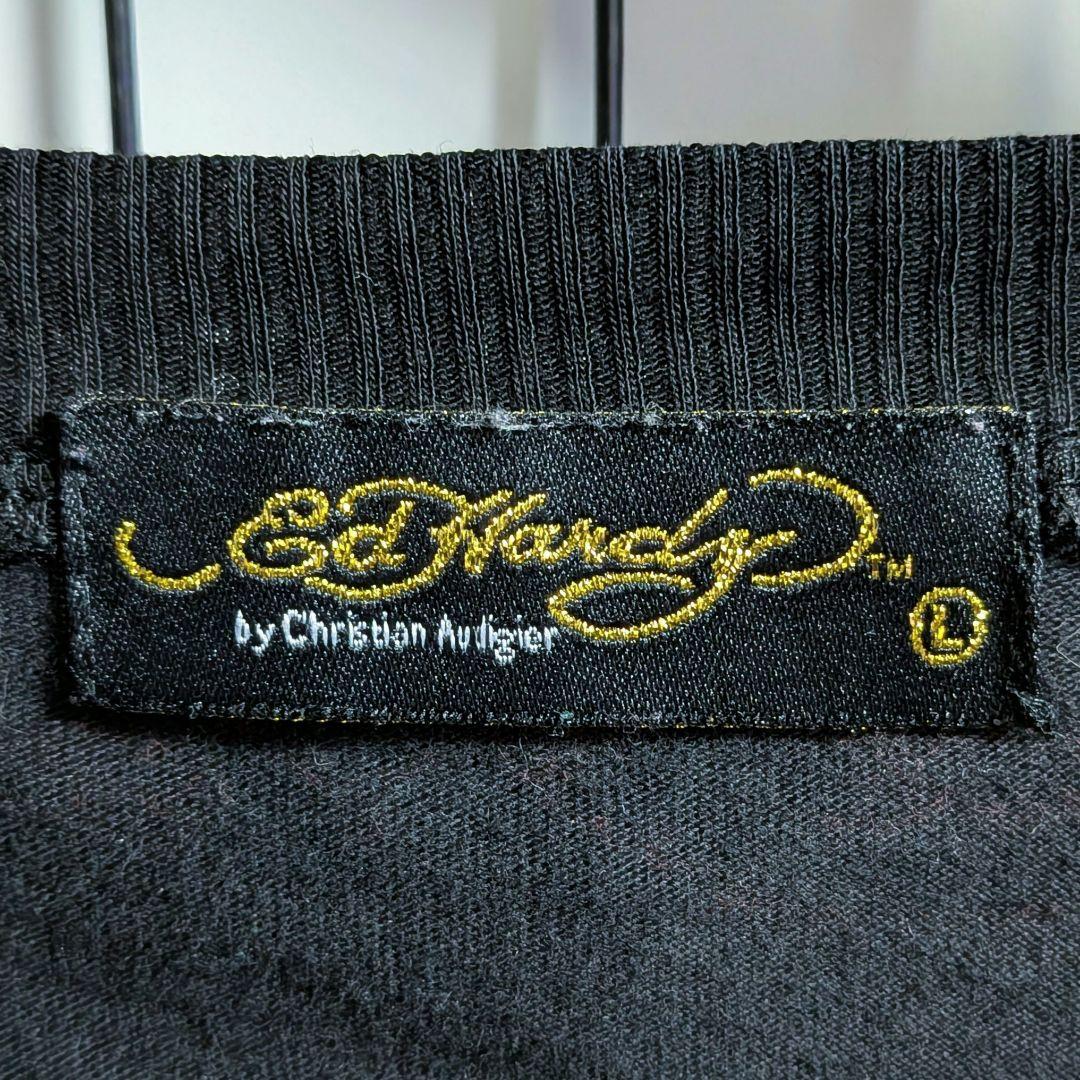 Ed Hardy エドハーディー 薔薇とスカル柄 ロングTシャツ 長袖 y2k