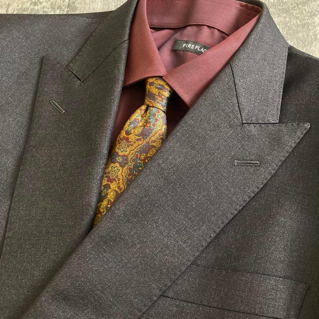 極美品 Zegna × FENDIネクタイ 極上ウール ダブルブレスト高級スーツ