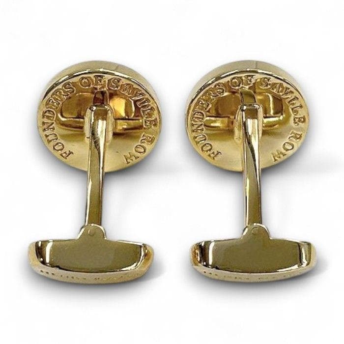 ヘンリープール 英国製 刻印入り カフリンクス カフスボタン スウィヴル式 金