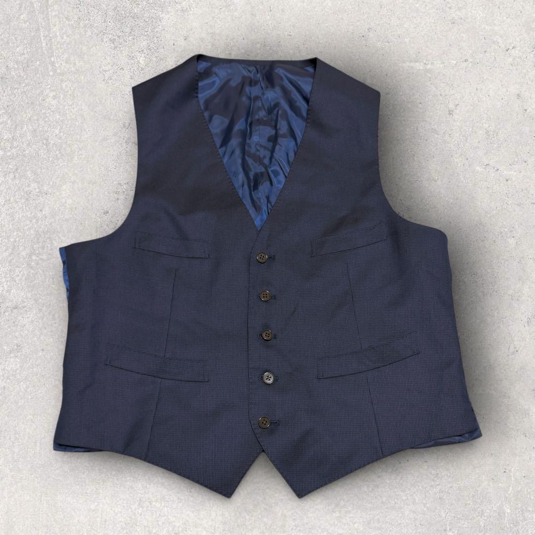 ユニバーサルランゲージ　セットアップ　３ピース　段返し　千鳥柄　XL相当