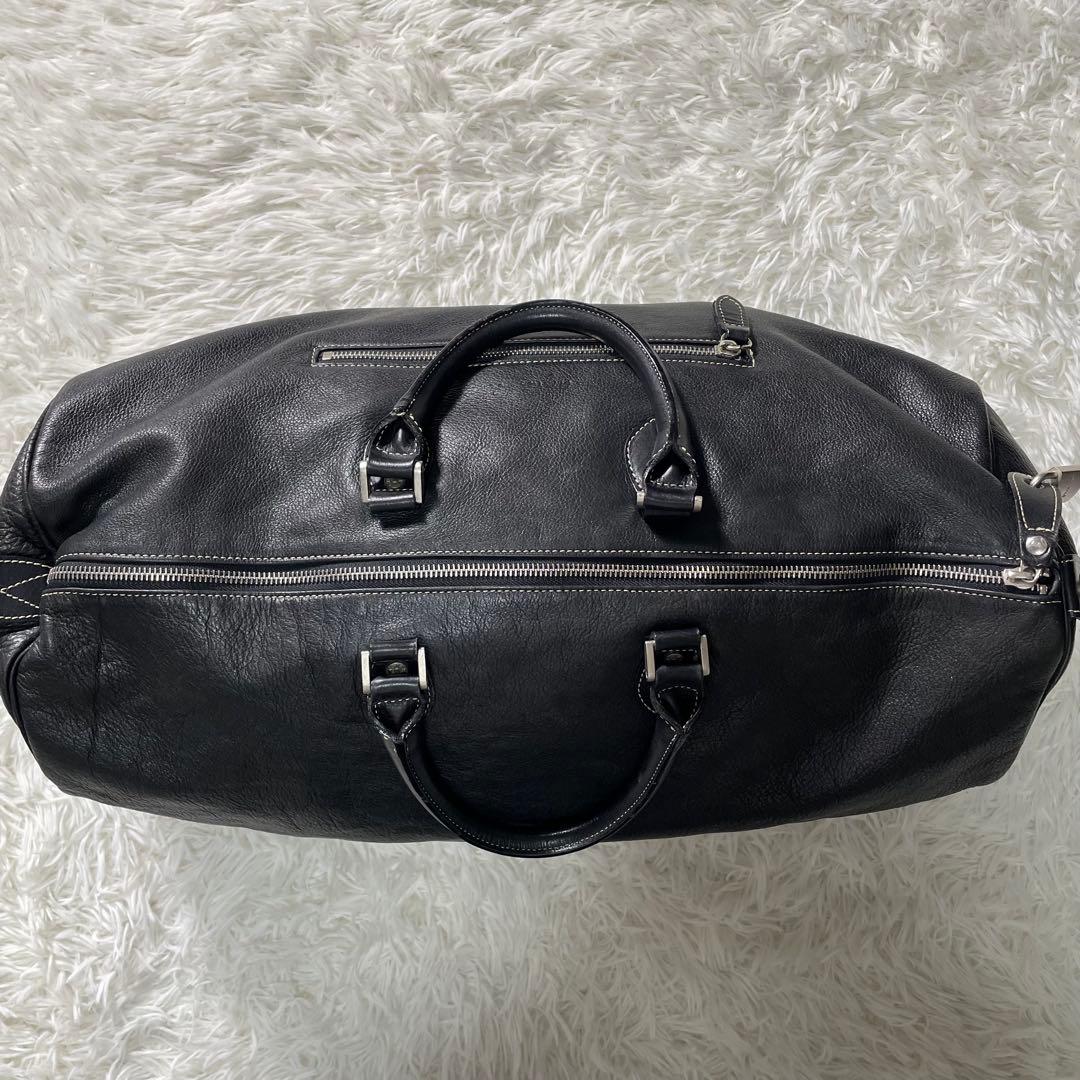 美品 アニエスべー ボヤージュ ボストンバッグ 本革 黒 大きめ 南京錠