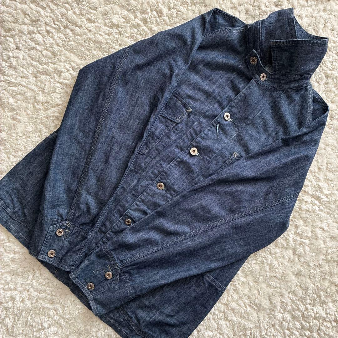 美品濃紺USA製POST OVERALLS デニムカバーオール M エンジニア