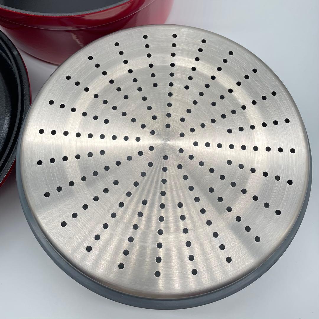 未使用級 staub ストウブ ピコ ココット ラウンドスチーマーセット 26㎝