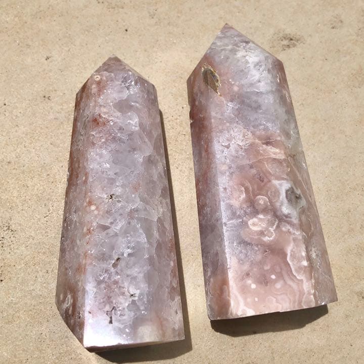 ピンクアメジストフラワーアゲート セット2