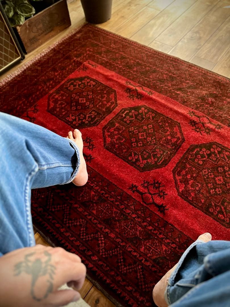 トライバルラグ　ヴィンテージラグ　トルクメン　エルサリ　プリミティブアート　美品