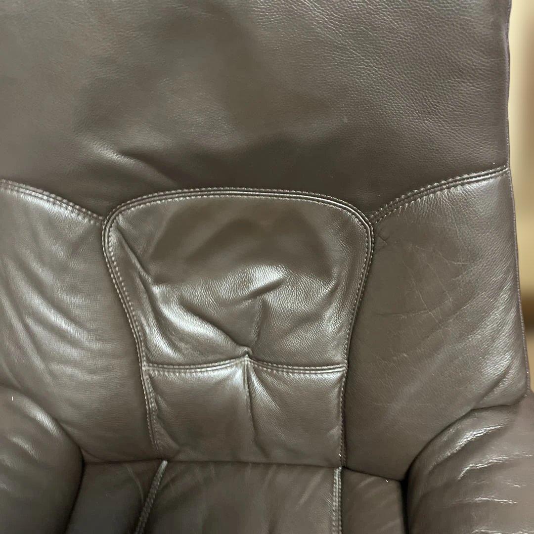ダークブラウン レザー リクライニングソファ