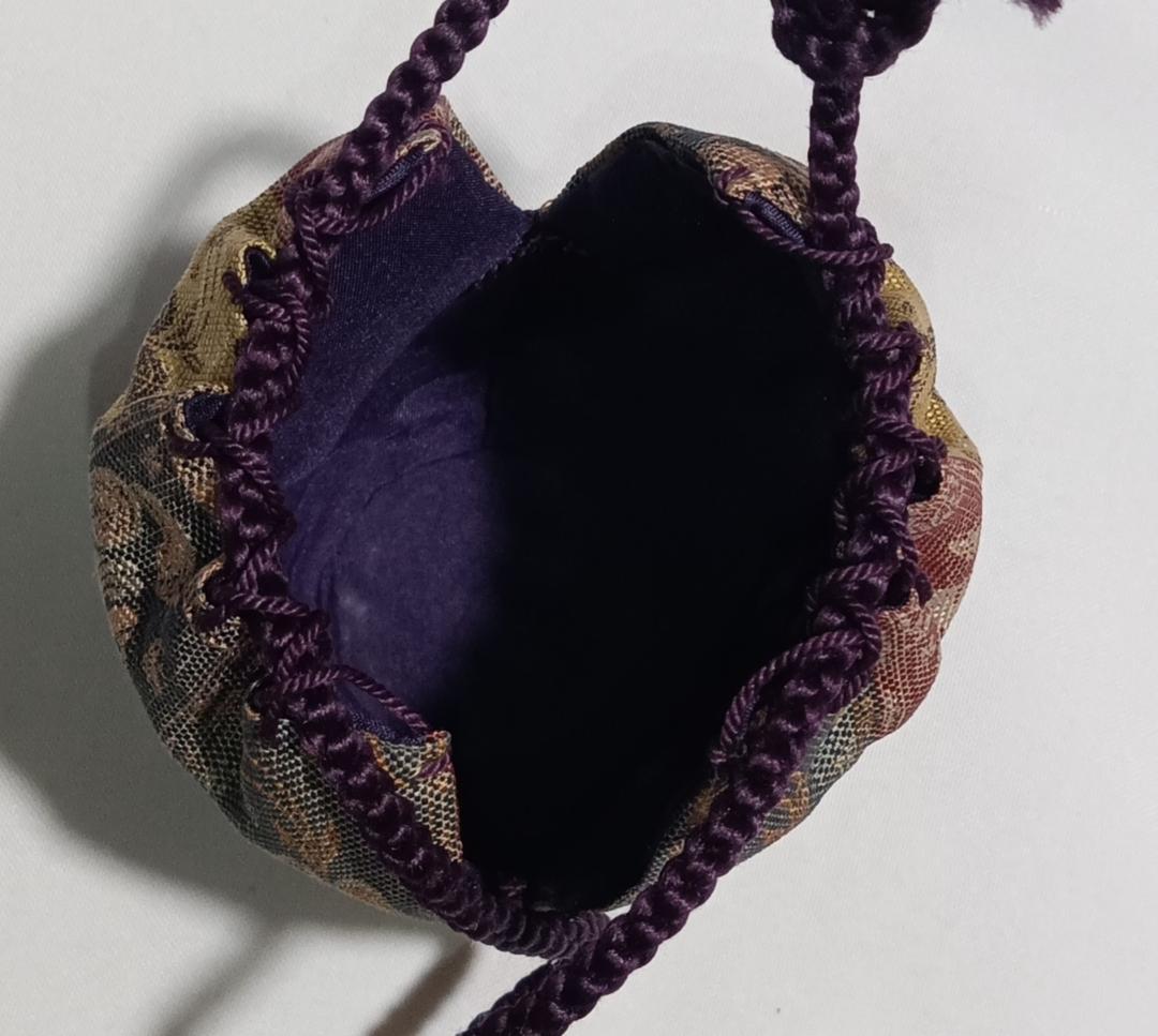 茶道具　京都嵯峨　嵯峨焼　橋本永豊作　肩衝茶入　紅牙瑞錦仕覆付　美品！！