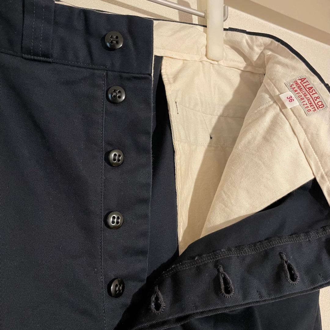 アットラスト チノパン ワークパンツ W36 ブラック 黒色