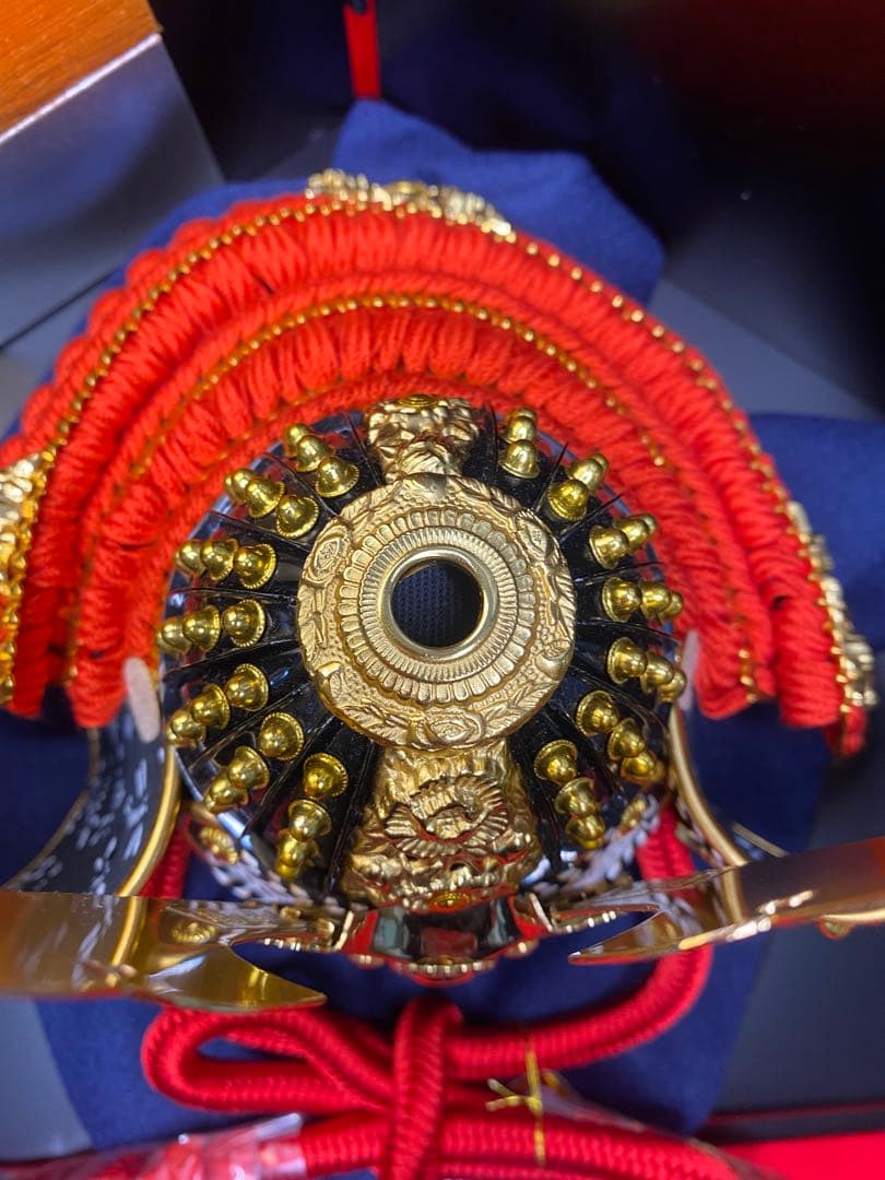 東京久月　五月人形　兜飾り平飾りセット　正絹糸　コンパクトサイズ