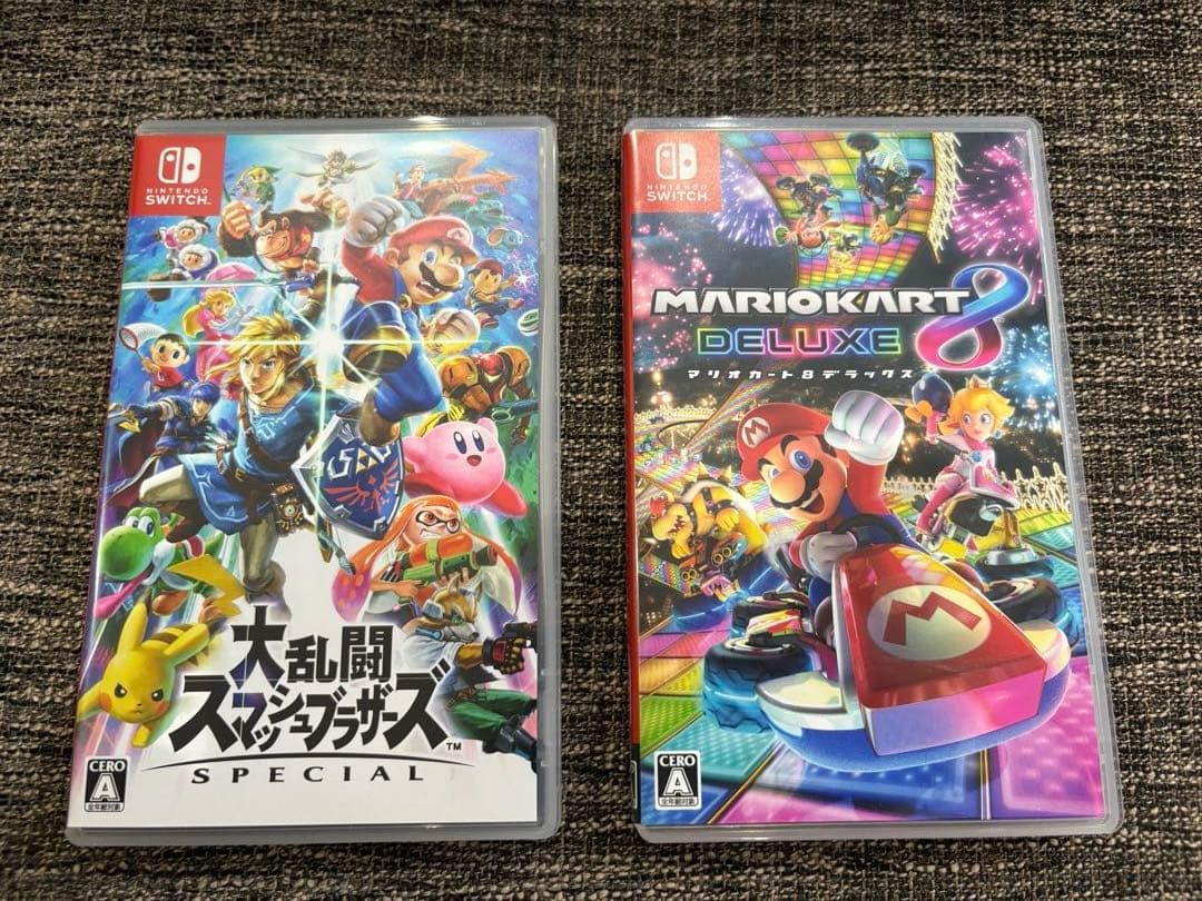 Nintendo Switch 本体、スマブラ、マリオカート8 ソフトセット