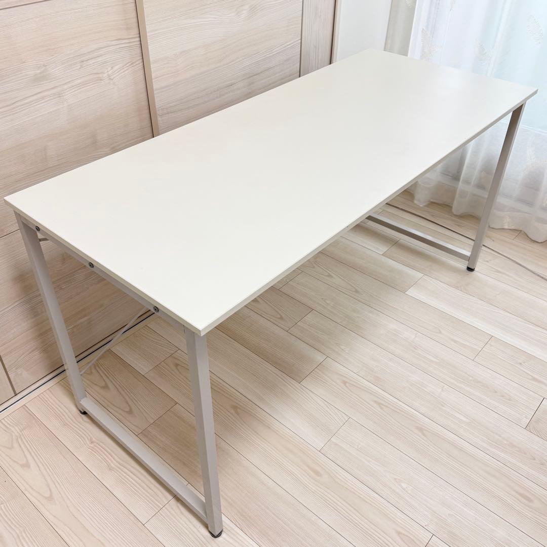 サンワダイレクト シンプルワークデスク 幅140cm×奥60cm ホワイト