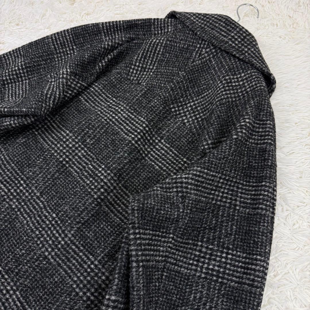 美品 24AW スピックアンドスパン Wスライバーチェックハーフコート 36