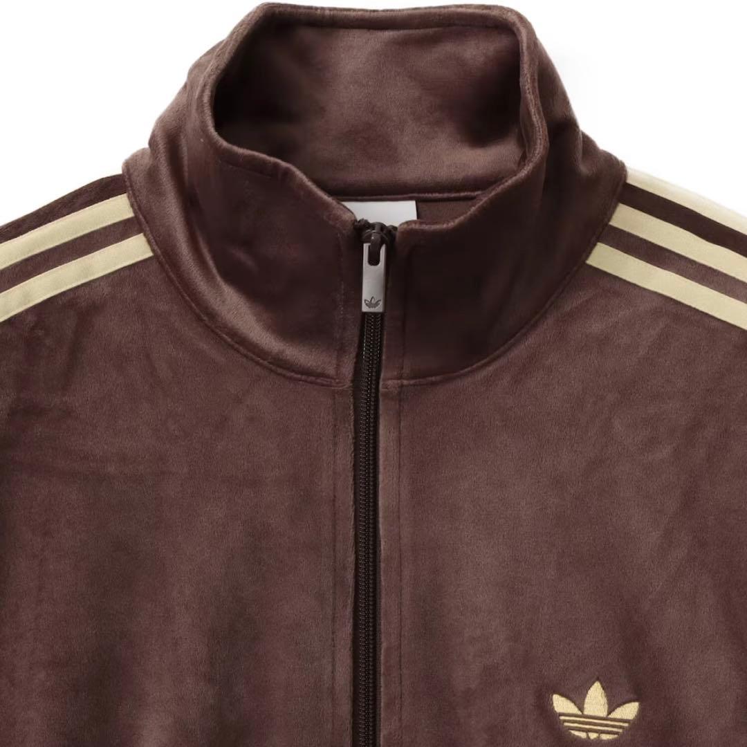 新品M⭐️adidas ファイヤーバード ベロア トラックトップ ダークブラウン