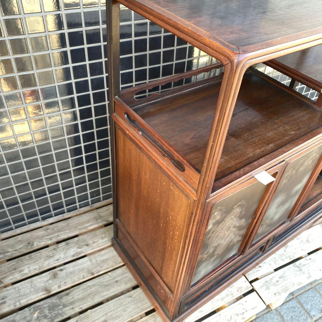 時代物 蒔絵飾り棚 紫檀 骨董品 古家具 店舗什器 箪笥 古美術