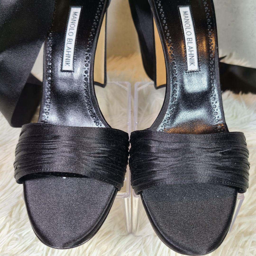 【MANLO BLAHNIK】MISAM　サテンリボン　ハイヒールサンダル