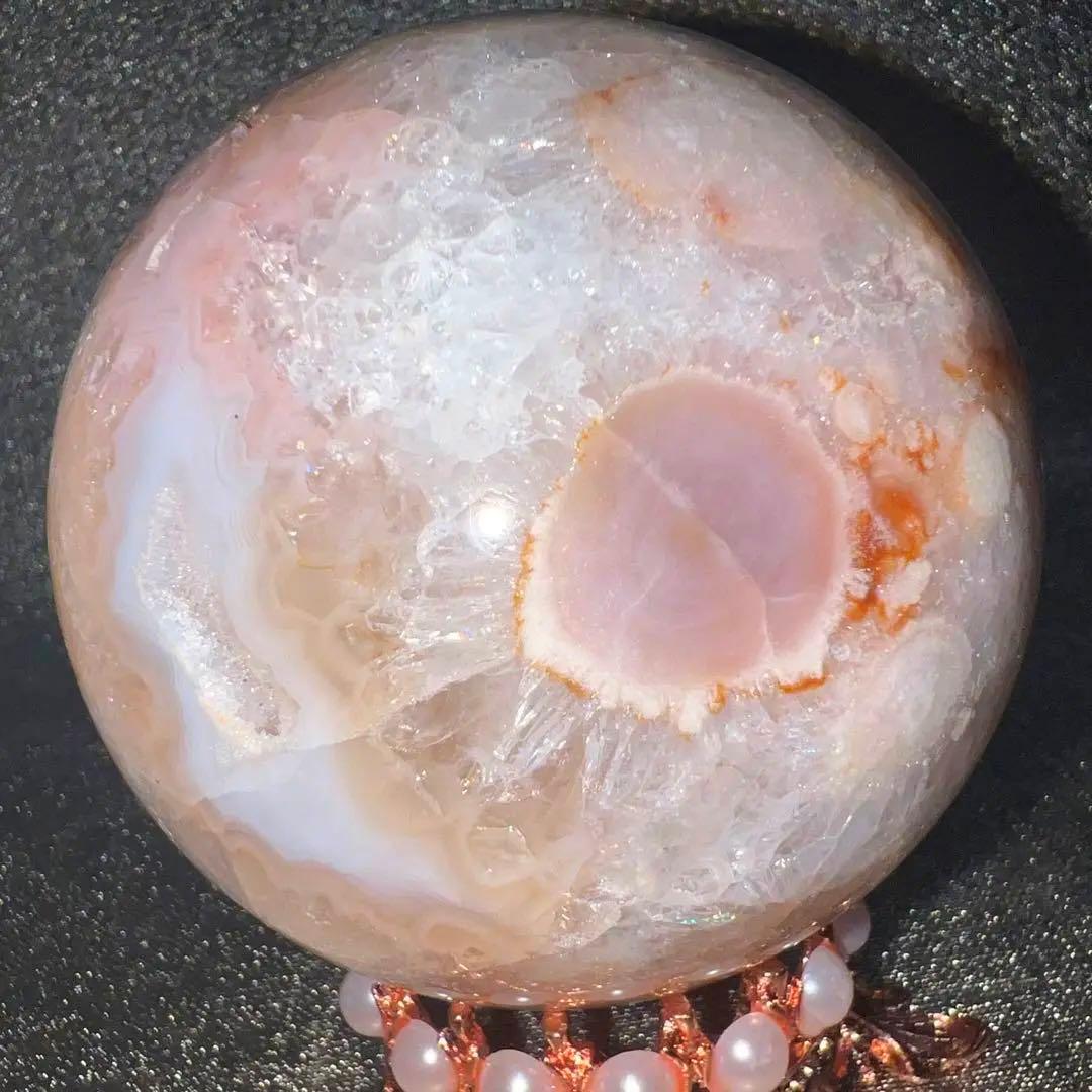 ⑯桜瑪瑙⭐️花瑪瑙⭐️フラワーアゲート⭐️水晶⭐️スフィア⭐️天然石⭐️丸玉⭐️恋愛⭐️瑪瑙