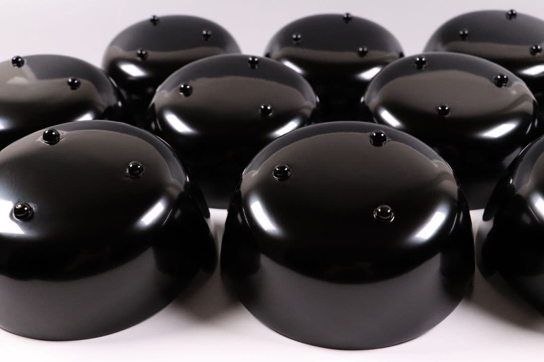 MA27 木製漆器 鍋形菓子椀 十客 鯛蒔絵 金蒔絵 色蒔絵 黒塗 木箱 魚