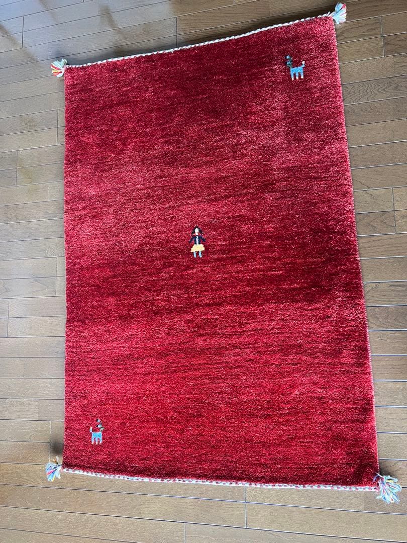 ギャッベ　ペルシャ産（104×153)　1点もの　カーペット　ウール100%