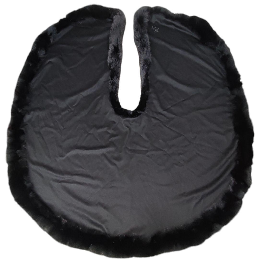 美品　SAGA FURS　ケープ　カシミヤ × 染めブルーフォックス　ブラック