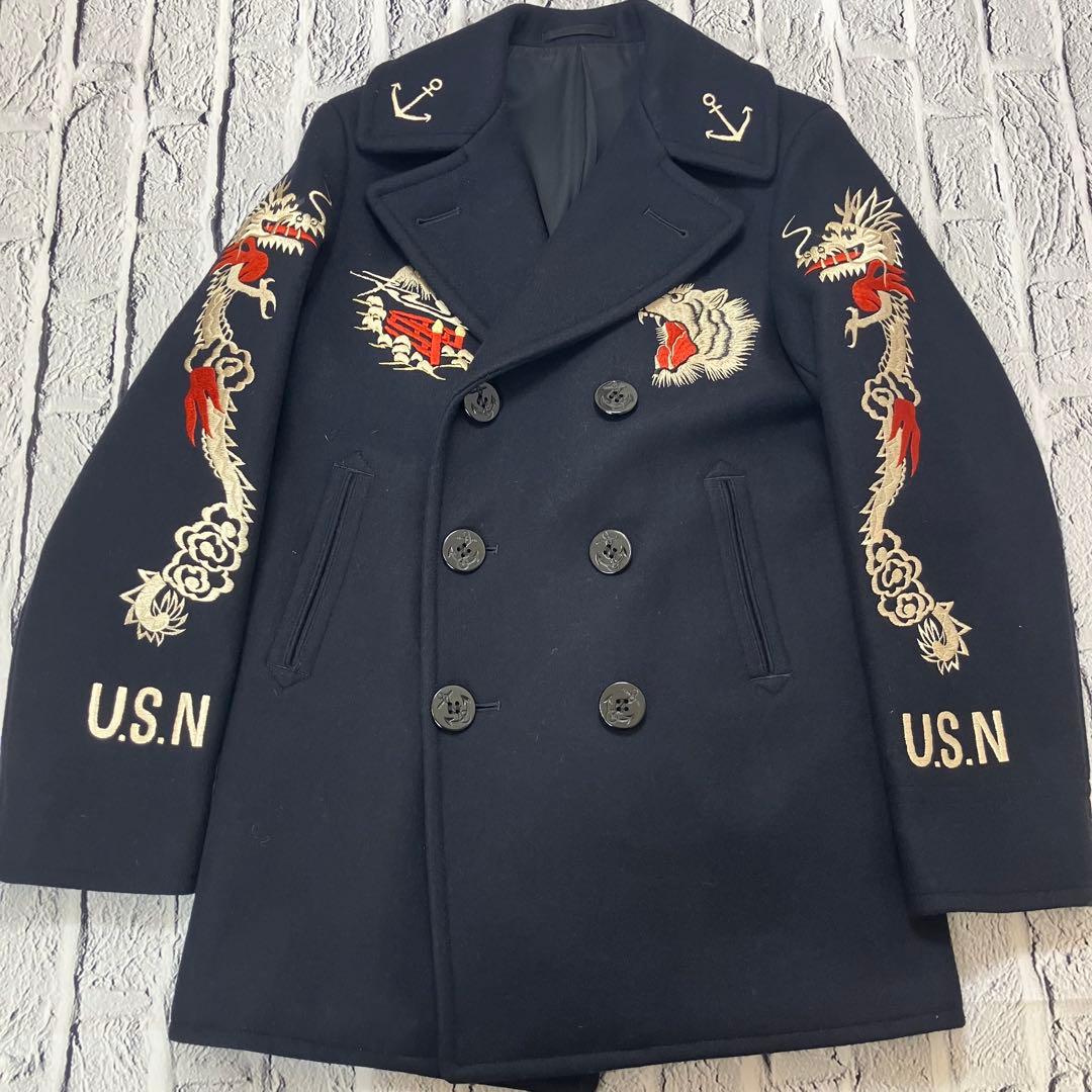 未使用級 バズリクソンズ SUKA PEA COAT 刺繍 ピーコート メルトン