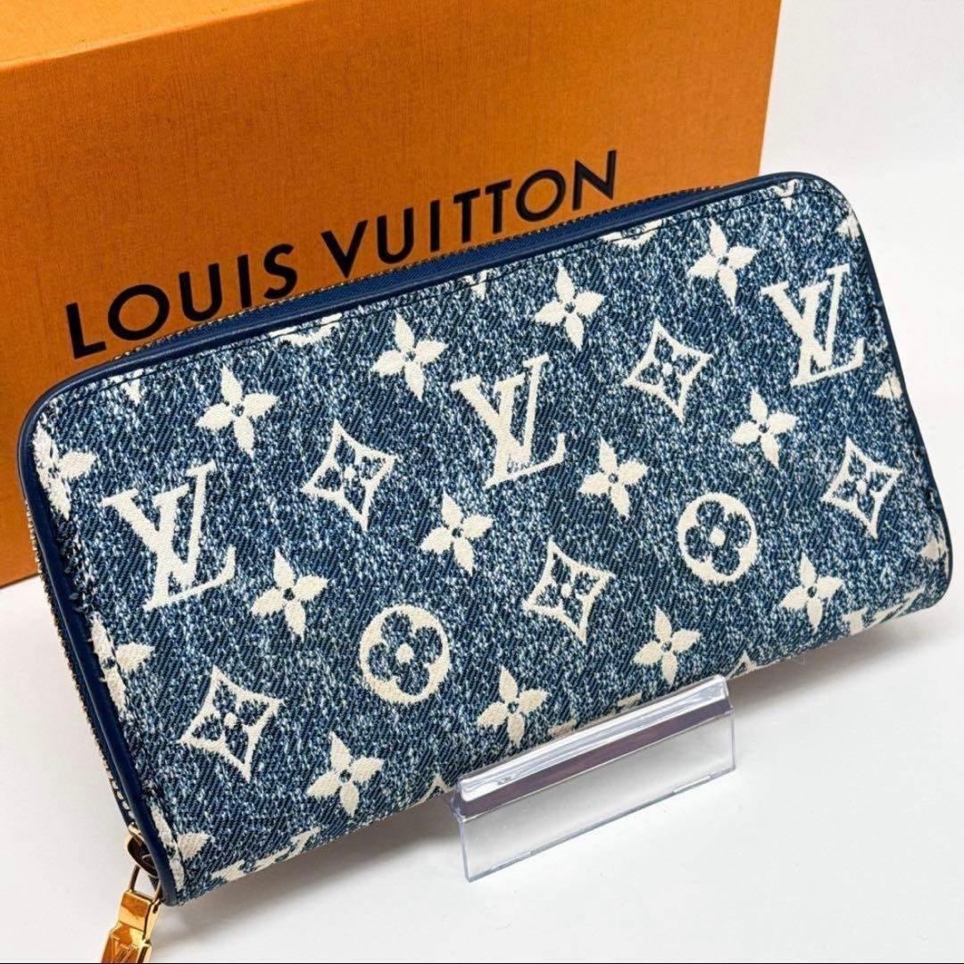 完売品 ルイヴィトン モノグラム デニム ジッピーウォレット 財布 ブルー