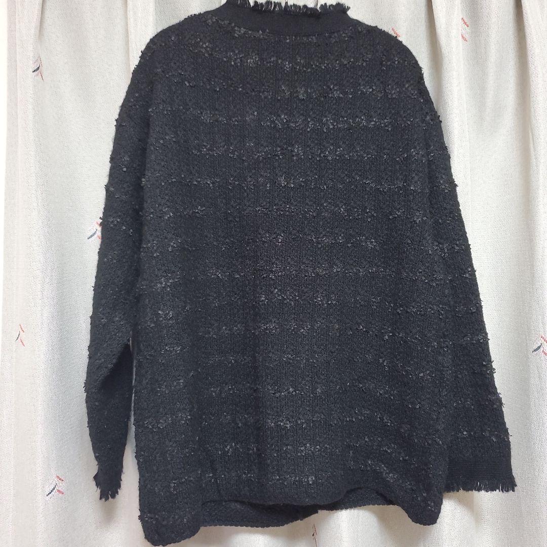 Whim Gazette ツイードニットジャケット　ブラック