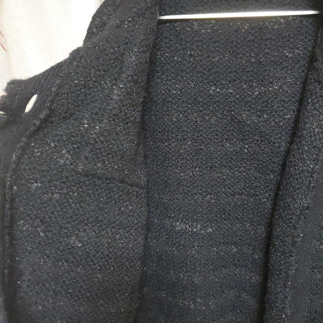 Whim Gazette ツイードニットジャケット　ブラック