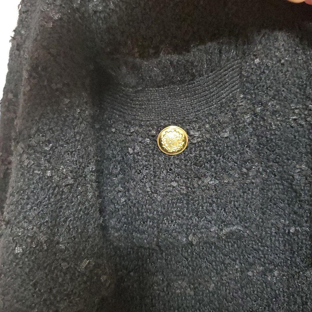 Whim Gazette ツイードニットジャケット　ブラック