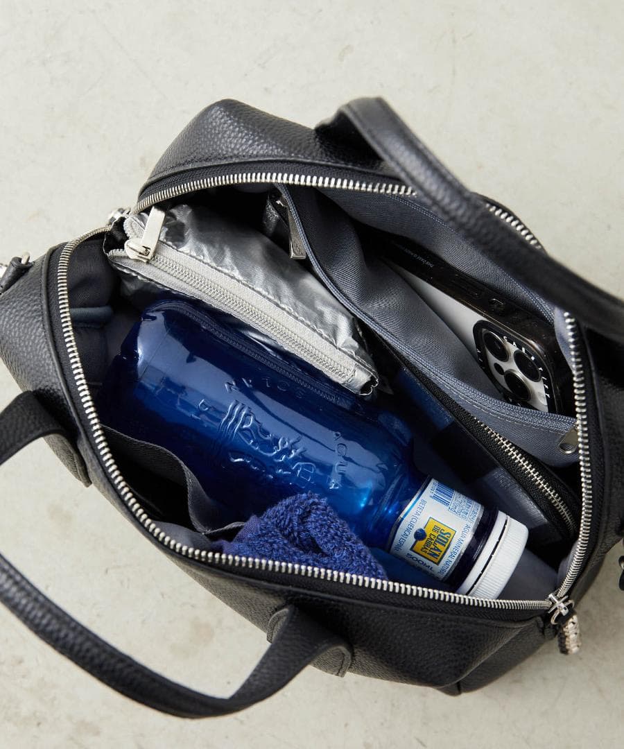 ear PAPILLONNER 2WAY スタッズボストンバッグ ブラック 本革