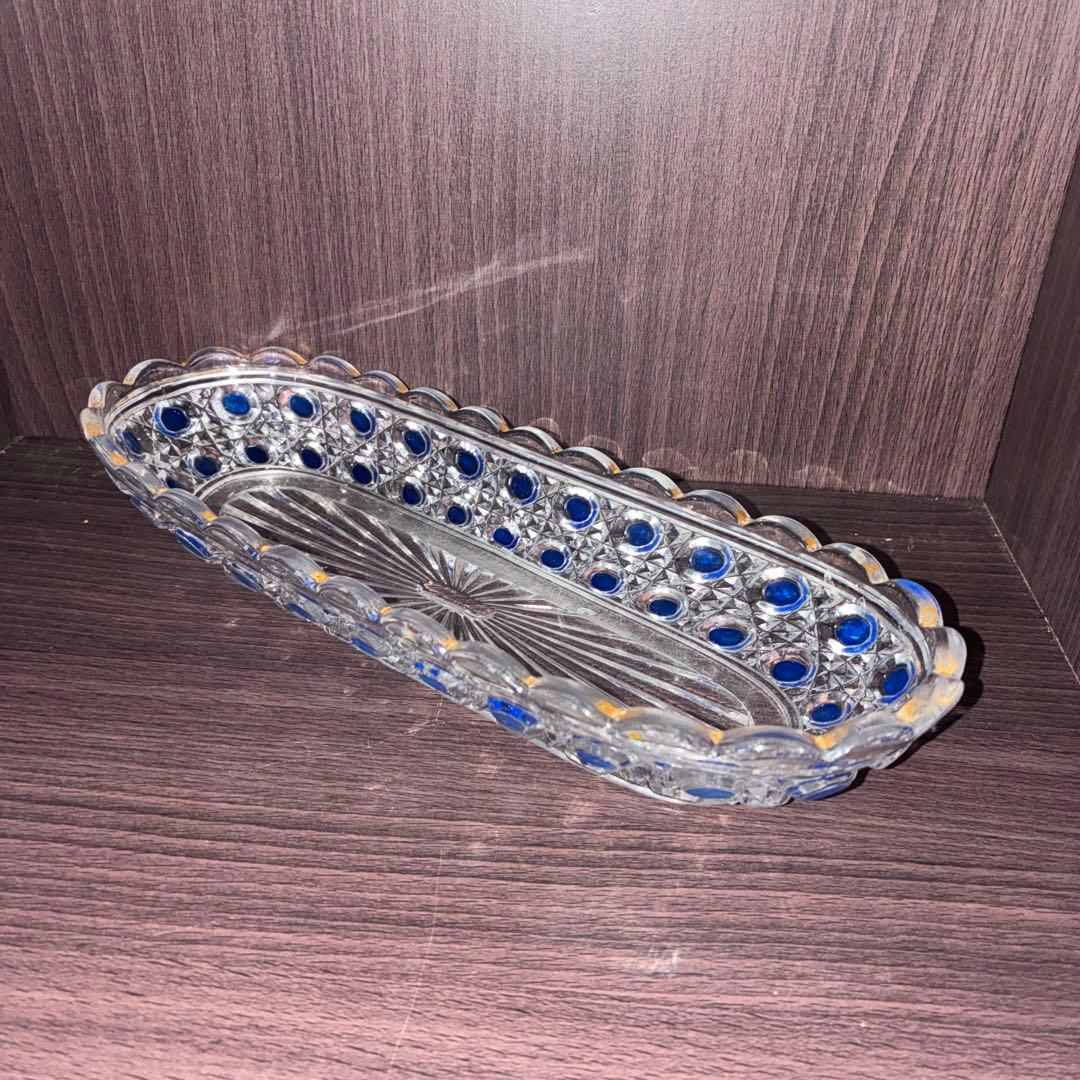 バカラ ディアマンピエーリー　長皿　ブルーカラー　 Baccarat