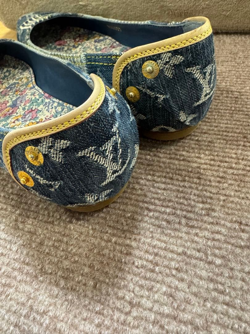 ルイヴィトン　デニムロゴフラットシューズ 36ハーフ