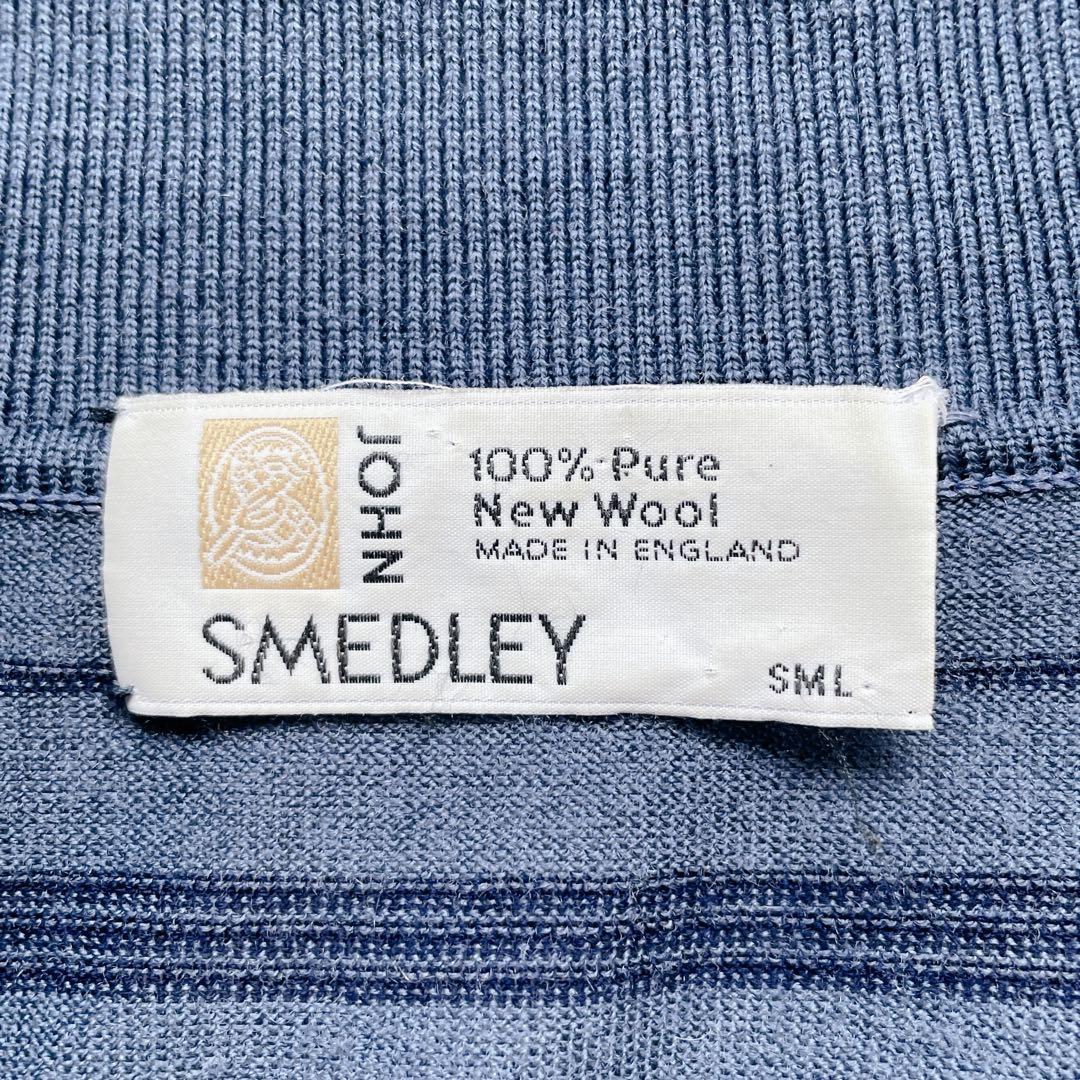 【旧タグ】ジョンスメドレー　ニットポロ　ボーダー　S　JOHN SMEDLEY