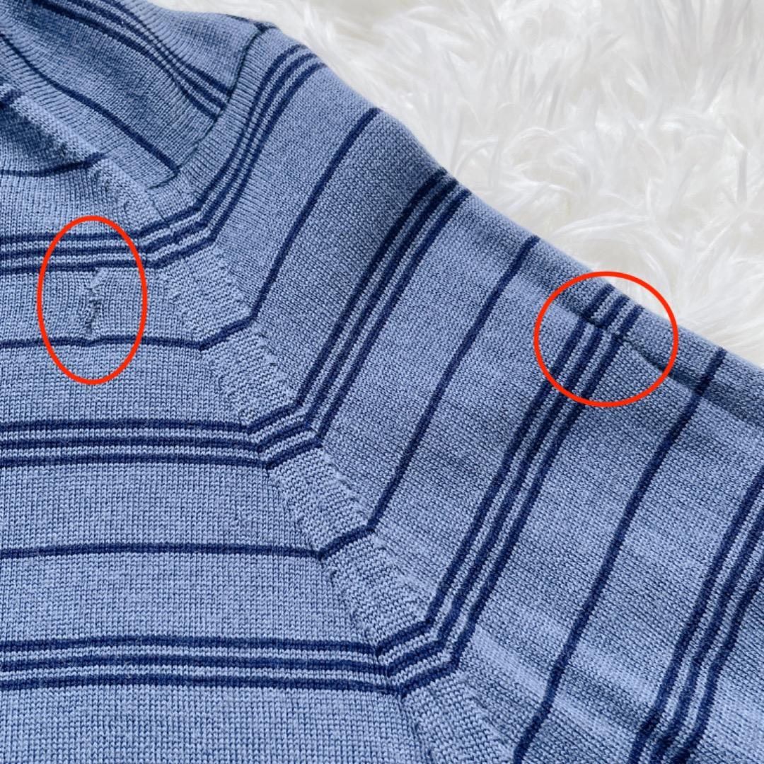 【旧タグ】ジョンスメドレー　ニットポロ　ボーダー　S　JOHN SMEDLEY