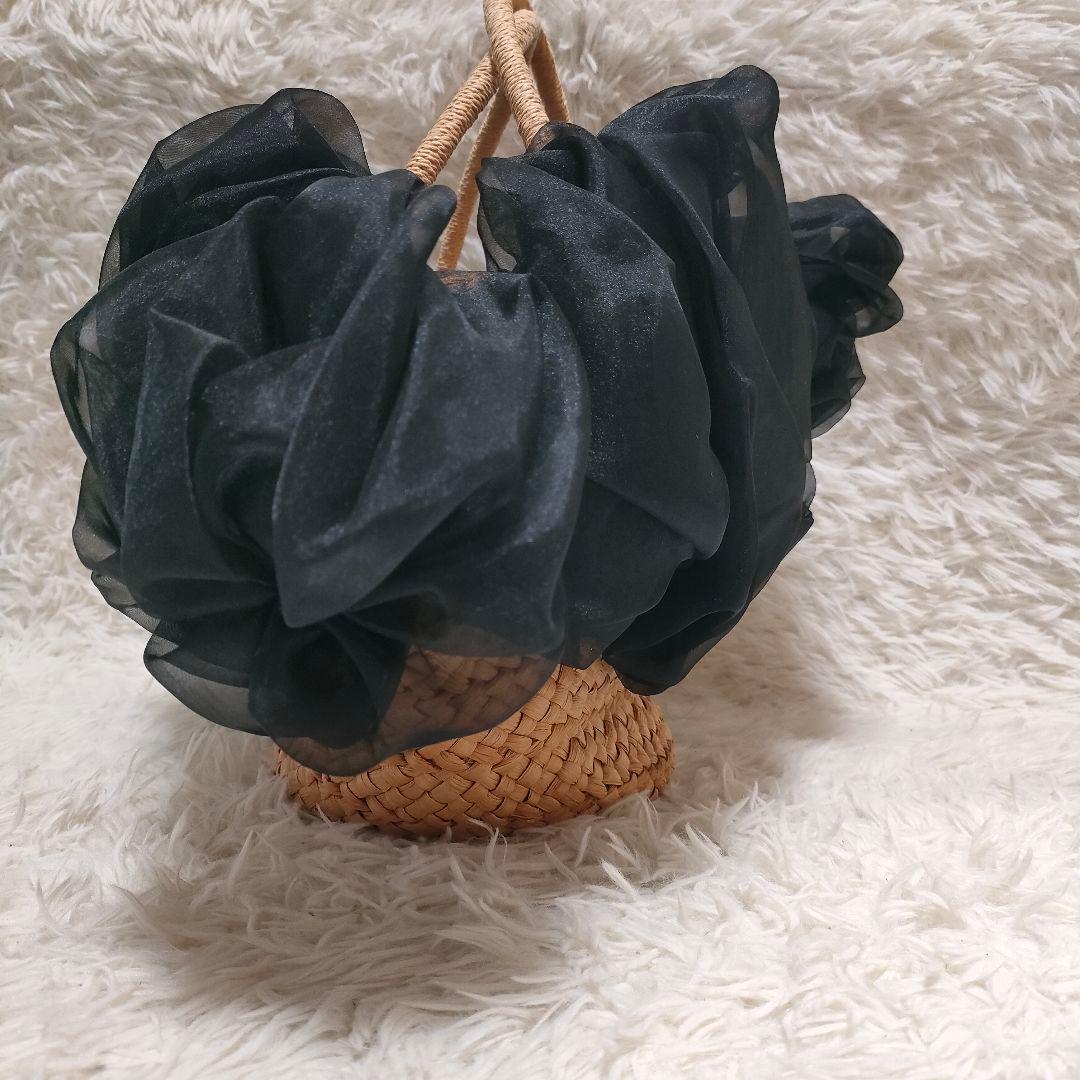 ラドロー かごバック 編み込み チュール シフォン フラワー バルーン ベージュ