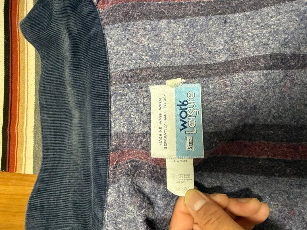 シアーズ　ビンテージ　70's デニムカバーオール XLコーデュロイ襟