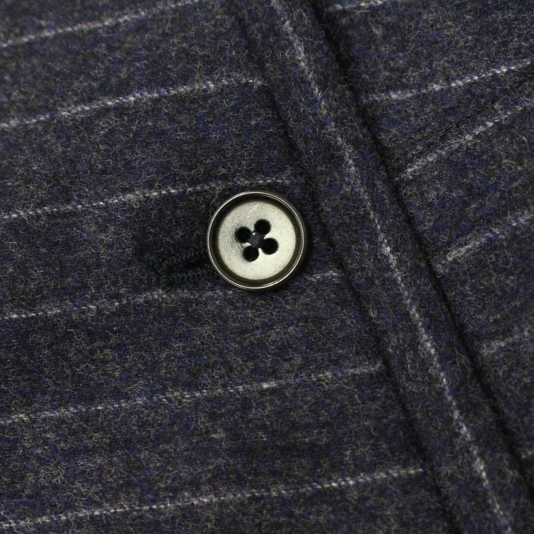 ◇美品 HERMES エルメス メンズ スーツ上下 ネイビーストライプ ウール