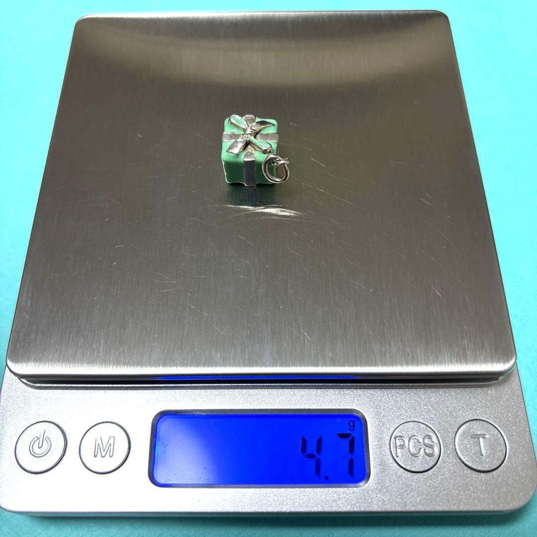 【美品】ティファニー チャーム エナメル ブルーボックス 緑 SV925