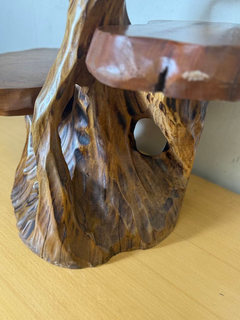 天然木 盆栽台 花台 飾り台3段