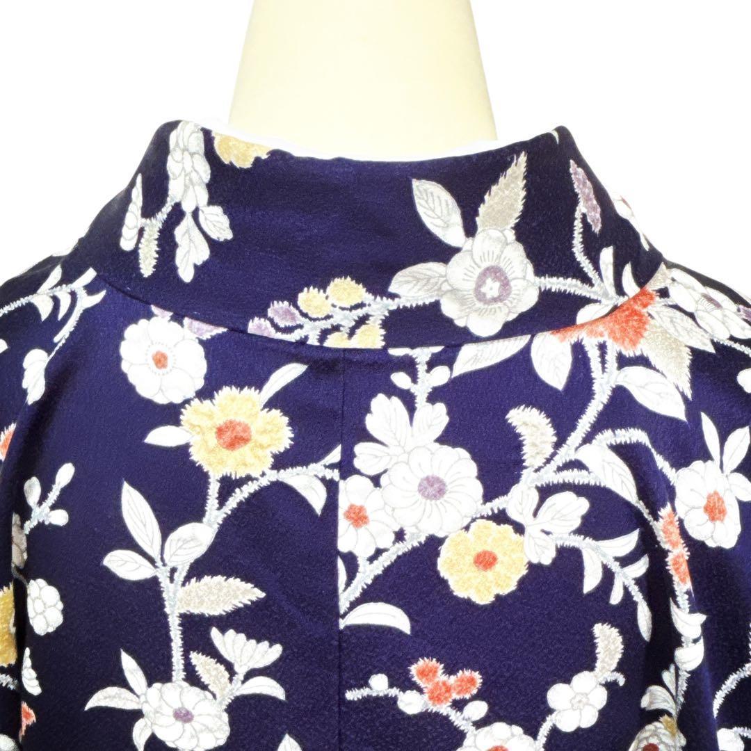 A112愛華 着物 小紋　絞り　辻ヶ花　正絹　美品　身丈162cm