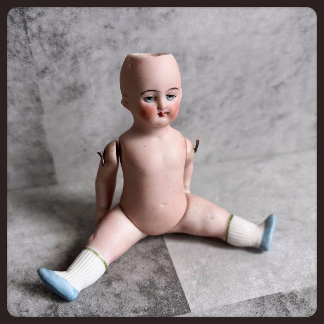 アンティーク 青い目の少女オールビスクドール ミニョネット