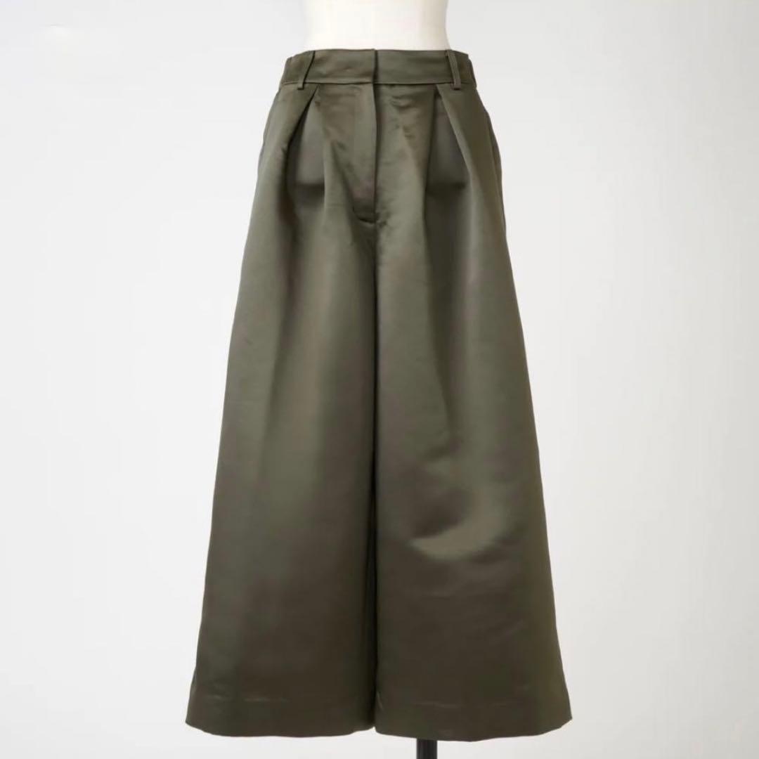 Heve へイヴ サテンフレアガウチョパンツ オリーブ 36