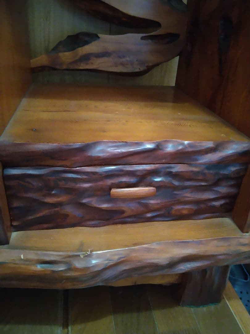 屋久杉 飾り棚 天然木漆塗り オマケあり