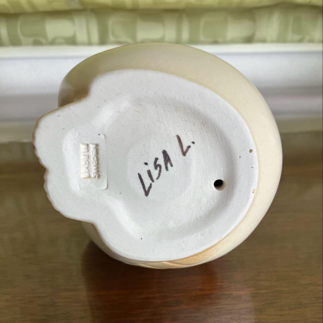 リサラーソン 置物　猫　キャット　ミア　ホワイトブラウン　セミミディアム