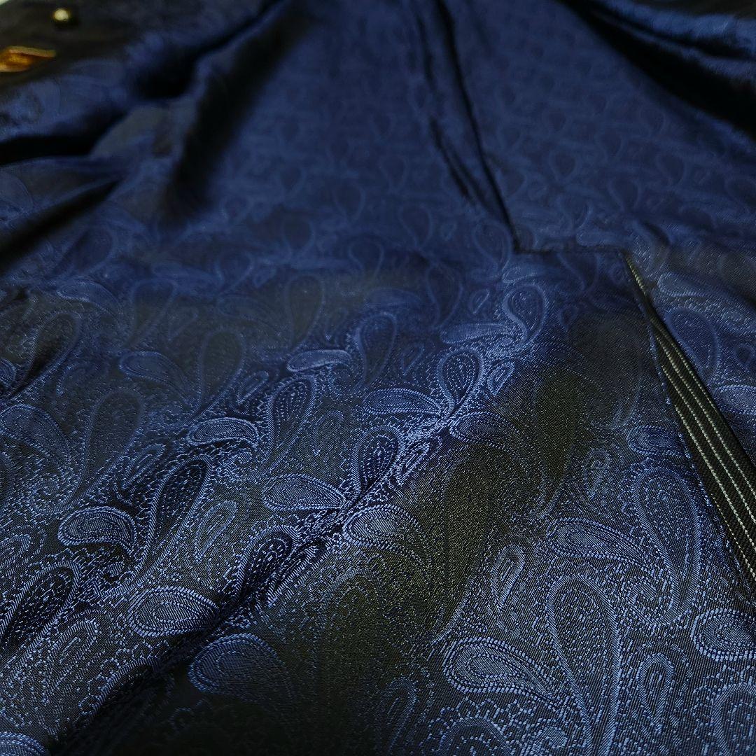 オーダースーツ 3ピース M相当 ネイビー ストライプ