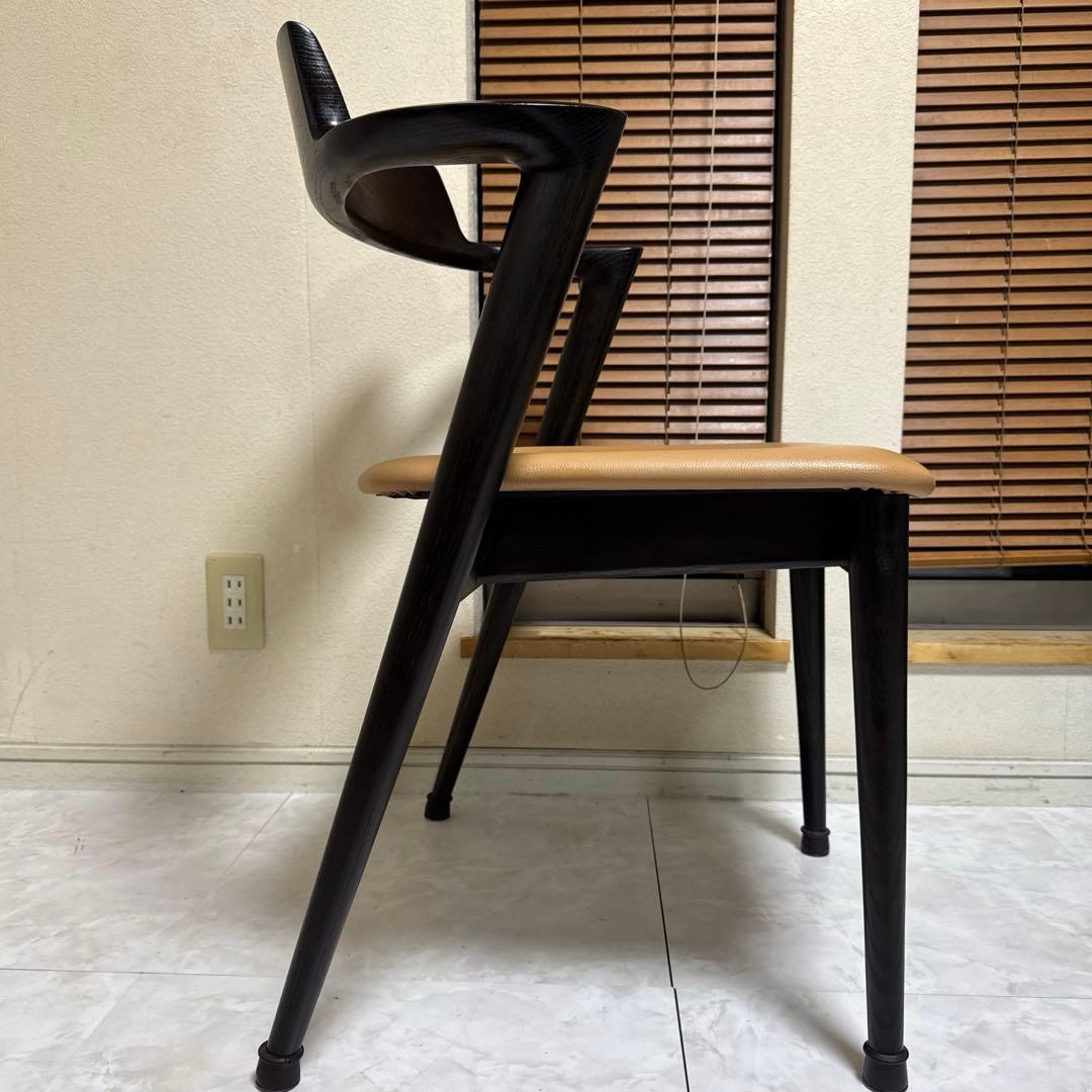 飛騨産業 SEOTO（セオト）飛騨家具 セミアームチェア　張り座 BK