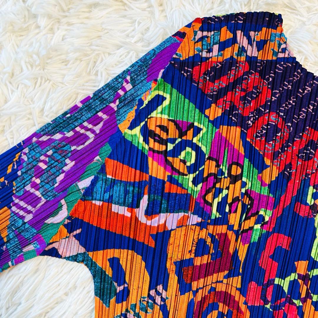 プリーツプリーズ グラフィックアート カットソー 長袖 イッセイミヤケ