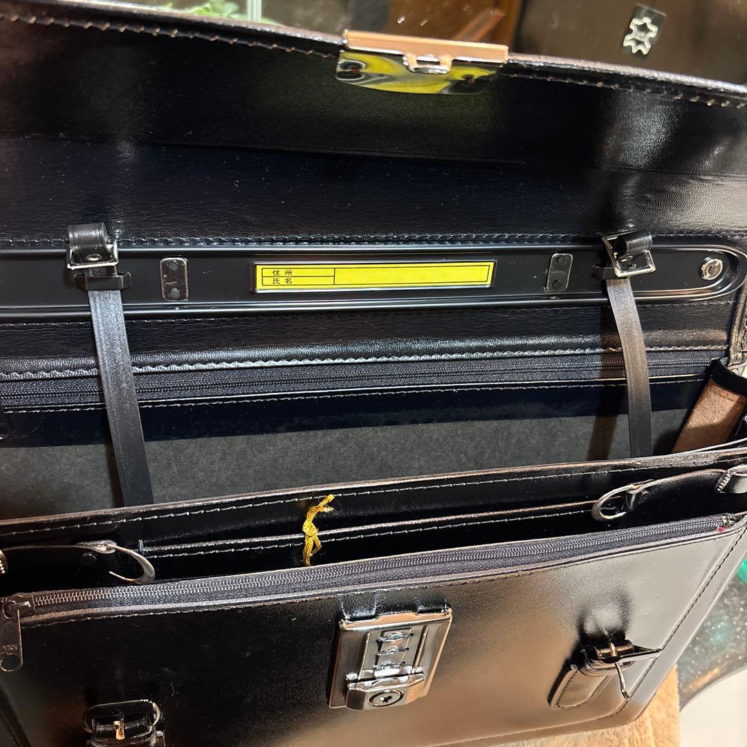 値下げ！！ 新品 未使用 学生鞄　スクール鞄　レザー ブラック　レトロ　昭和