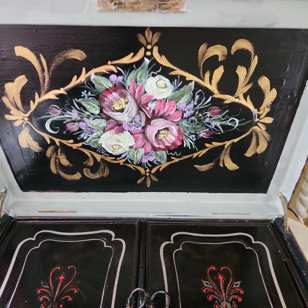 昭和レトロ手提げ金庫　リメイク 金庫でもアクセサリー入れでも<売り切り激安出品>