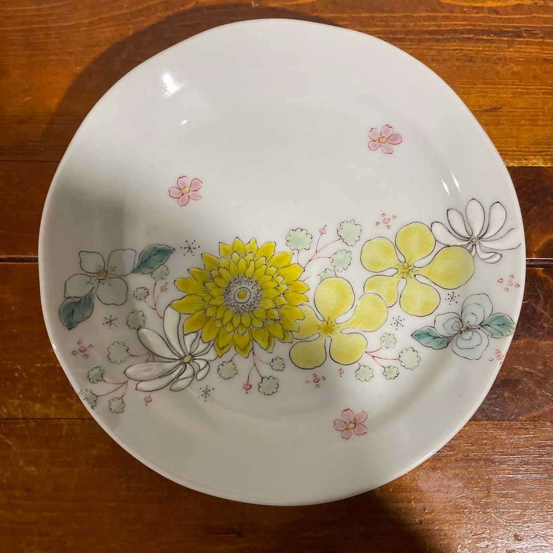 【新品・未使用】九谷焼 仙春窯 5.5号皿揃 花はな ５枚組 色絵