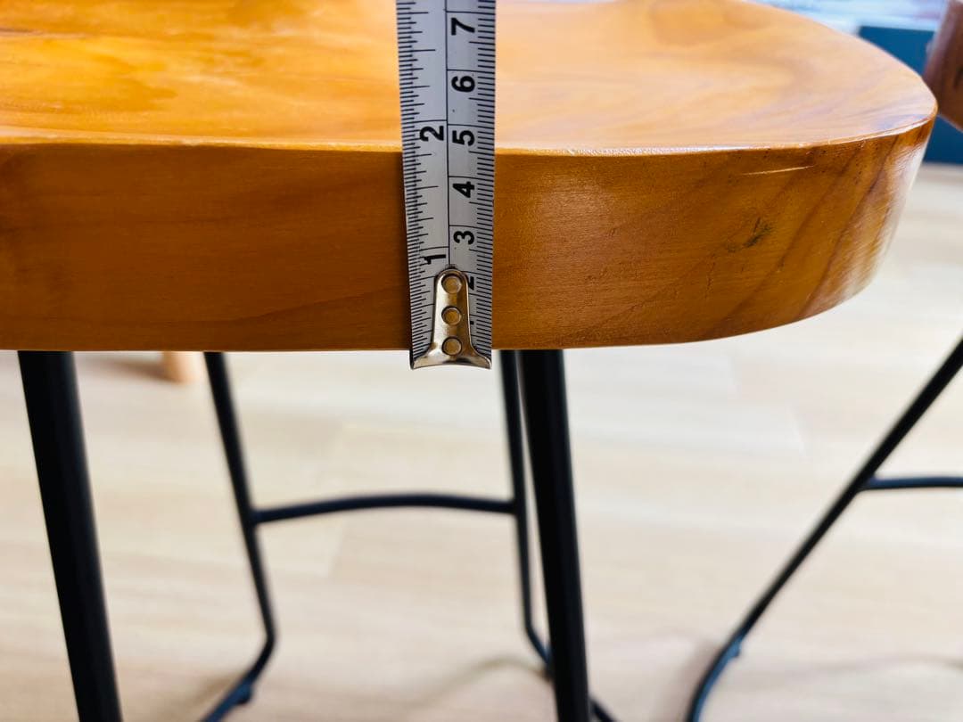 木製 鉄製 バーチェア バースツール　2脚セット